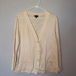 Talbots Cream Button-Up Cardigan